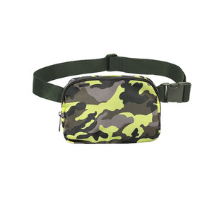 Riñonera verde de camuflaje para deporte, riñonera de pecho para correr con correas ajustables, <span class=keywords><strong>Mini</strong></span> bandolera con cremallera, paquete cruzado - Product Image 1