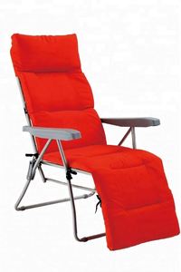 Garden Sun <b>Lounger</b> Relaxer Recliner Folding Chair With Padded <b>Cushion</b> - Product Image 2