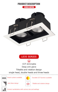 Đầu 2x35W ánh sáng tại chỗ điều chỉnh ánh sáng Trần LED COB 70W đôi đèn siêu thời trang mô hình 12W 15W hình chữ nhật Downlight - Product Image 4