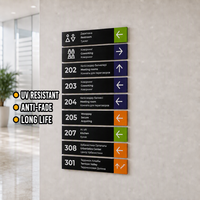 Panneau de signalisation en acrylique transparent avec fixation par support pour clinique et réception de bureau, signalisation murale intérieure