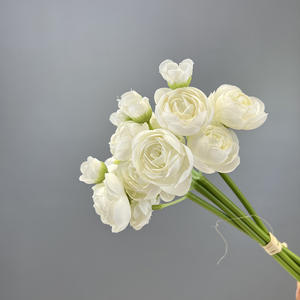 Vente chaude petite main attachée ranunculus <span class=keywords><strong>terre</strong></span> 6 têtes bouquet de fleurs artificielles bouquet de fleurs de lotus 82530 - Product Image 5