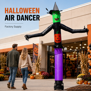 Figura Inflable Personalizada <span class=keywords><strong>de</strong></span> Bruja Bailarina <span class=keywords><strong>de</strong></span> Halloween, Sky Dancer con Diseño <span class=keywords><strong>de</strong></span> Calabaza, Ideal para Publicidad Exterior en Tiendas - Product Image 1