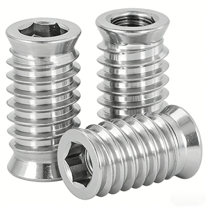 Tuercas de inserción hexagonales avellanadas Bibo Yaente con roscas internas y externas para muebles - Tuercas para muebles - Product Image 4