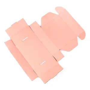 Caixa de embalagem colorida de logotipo personalizado, embalagem colorida de papelão rosa impresso roupas eco poly cosméticos plana pequena caixa de mailer