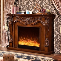 Cheminée en bois massif antique la plus vendue avec insert à flamme simulée
