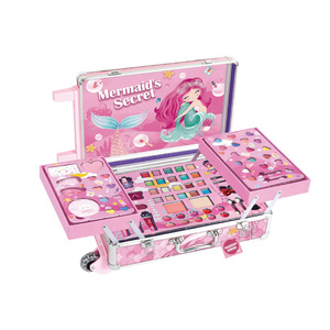 Kit de maquillage tout-en-un pour enfants avec valise à double couche pour filles, jeux de maquillage pour enfants, fards à paupières, rouge à lèvres, ensembles de maquillage, boîte à cosmétiques - Product Image 5