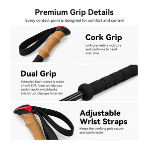 Nuevas Bastones de Senderismo de Aluminio 7075 con Mango de Corcho EVA para Montañismo, Trekking y Caminatas Nórdicas - Product Image 4