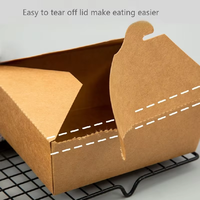 Boîtes d'emballage jetables en papier kraft pour salades, personnalisables avec logo, pour vente en gros, conteneurs alimentaires en papier pour livraison de repas à emporter et bento