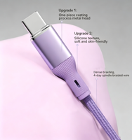 Cable de Datos USB C a USB C de 240W PD, Cable de Carga Rápida Tipo C, Serie de Colores Macaron, Carga Rápida para Teléfonos Gaming
