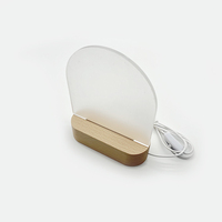 Base de lampe en bois avec lumière LED 3D nocturne et plaques acryliques transparentes, base de lampe à câble pour lumières de Noël, pour acrylique et verre en résine