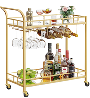 Chariot mobile nordique stockage haut de gamme hôtel vin maison doré multicouche fer chariot de nourriture Restaurant