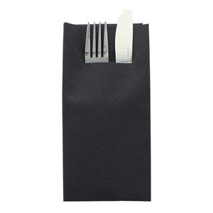 Serviettes de poche Uni noir 40x40 cm 1/8 fois en Linclass - Product Image 1