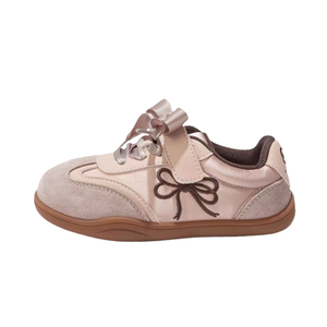 Vente en gros de nouvelles baskets décontractées pour filles chaussures derby à nœud rose avec semelle marron chaussures pour enfants à la mode printemps/automne - Product Image 5