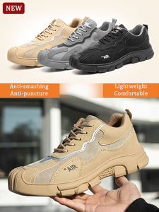 Zapatos de Seguridad Unisex JIANKUN de Corte Bajo, con Punta de Acero, Antiaplastamiento, Antipinchazos, Impermeables, con Parte Superior de Microfibra - Product Image 2