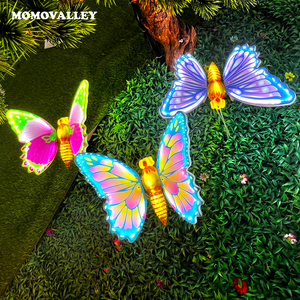Momovalley ไฟ LED แบบไดนามิกปีกตกแต่งบ้านภูมิทัศน์งานแต่งงานคริสต์มาสฮาโลวีน<span class=keywords><strong>ผีเสื้อ</strong></span>ประกอบฉาก IP65วัสดุเอบีเอส - Product Image 2