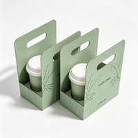 Support en papier pour tasses à café en gros, imprimé avec logo personnalisé, design exclusif, support de tasses à café à emporter, plateau porte-tasses à café, vente chaude
