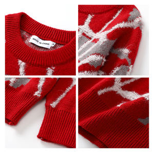 StreetLux personalizado otoño e invierno nuevo suéter niños americano Retro nicho moda suéter cuello redondo - Product Image 4