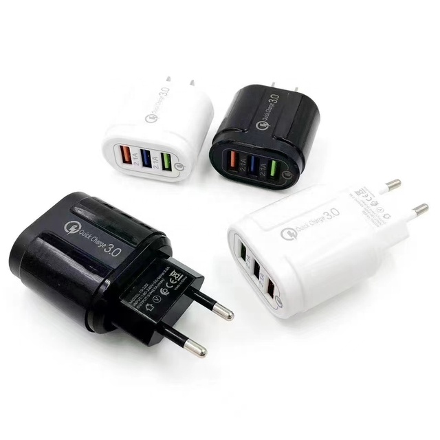 QC3.0 20W USB Fast Charger PD 5V3.5A EU/US Mobile Phone Wall Charger with 360 Rotation Electric Fireproof Material