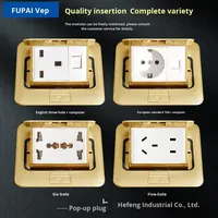 Prise de courant escamotable Fupai 16A norme britannique pour ordinateur, panneau en laiton, connectivité NFC, IP20 européen, 110-250V