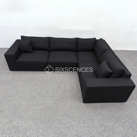 Meubles de luxe courbes dossier tapisserie d'ameublement chaise longue cuir tissu L forme salon canapé