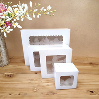 Boîte de papier d'emballage alimentaire Donut Carton Gâteau Boîtes d'emballage Fenêtre