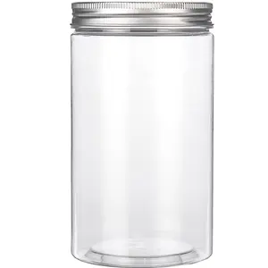 wholesale black clear tops plastic jars with lids 32 oz