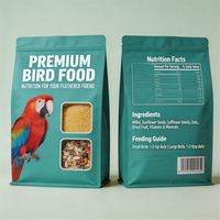 Sachet refermable à huit soudures latérales, écologique, de qualité alimentaire, imprimé en héliogravure, en PET, pour aliments pour oiseaux et animaux de compagnie