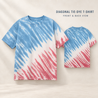 Kaos Tie Dye Diagonal untuk Merek Pakaian Unisex 100% Katun Grosir OEM ODM Produsen Pakaian Label Pribadi