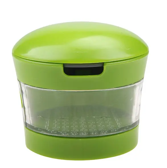 Nieuwe Producten Innovatieve Tool Keuken Gadgets Groothandel Ronde Groene Moeiteloos Plastic Knoflookpers Cutter Knoflook Chopper