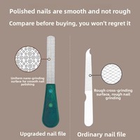 Kit d'outils de manucure en acier inoxydable, lime à ongles carrée double face et bande abrasive à grain grossier/fin, nouveau design