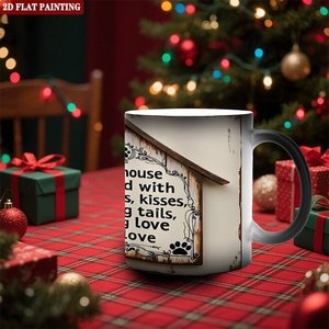 Heat Changing Mug 11oz Frosted Black Ceramic Custom Print Cup With <b>Dog</b> House Design - Product Image 2