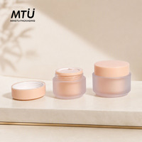 Ensemble d'emballages cosmétiques portables de luxe en plastique PP vide, flacon et pot à crème mats pour soins de la peau, avec logo personnalisé imprimé en sérigraphie, en stock