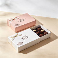 Boîtes d'emballage de chocolats de luxe personnalisées et recyclables, ensembles avec pelliculage mat à feuille d'or pour mariage, boîte à chocolats de type livre pour occasions festives