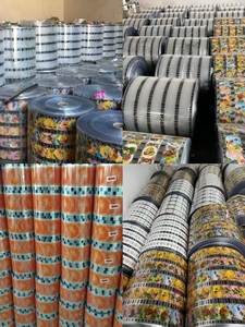 Rollo de película de envasado de alimentos y bebidas personalizado bajo MOQ Logotipo de grado alimenticio película de sellado de taza impresa para agua Mineral café y jugo - Product Image 6