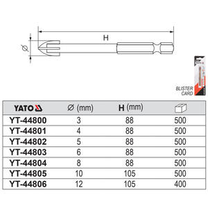 Foret à tige hexagonale Yiertuo 8 mm en spirale pour le perçage de la maçonnerie et du béton - Product Image 2