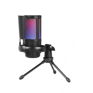 Micrófono para Juegos con Logotipo OEM Gratuito ME6S, Micrófono de Grabación USB para Transmisión en YouTube con RGB - Product Image 1