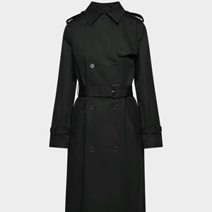 Ropa Larga Informal Negra Cortavientos para Mujer con Botones Metálicos - Product Image 6