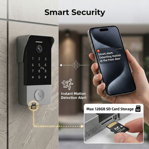 Sonnette <span class=keywords><strong>vidéo</strong></span> intelligente HIWINK avec capteur de mouvement, mot de passe, carte IC, contrôle d'accès NFC, caméra WiFi Tuya 2MP, IP65 - Product Image 3