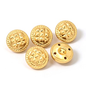 Golden Round Metal Shank <b>Buttons</b> with Embossed Logo Classic Style for Uniforms and Formal Wear - Product Image 5
