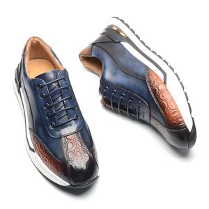 Genuine Leather Men's Dress Shoes <b>Round</b> Toe Lace-up Office Career All Seasons <b>Cushioned</b> Rubber Outsole - Product Image 5