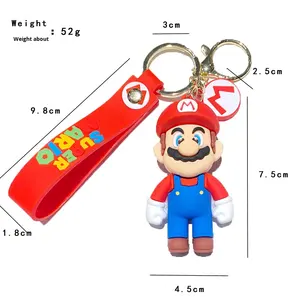 พวงกุญแจการ์ตูนซูเปอร์มาริโอสุดฮิต ตุ๊กตาโลหะน่ารัก รูปมาริโอแบบฟองสบู่ สำหรับตกแต่งกุญแจรถ ทำจากยาง PVC - Product Image 4