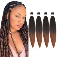 Extensions de cheveux synthétiques pré-étirées SOKU Platinum Blonde, double trame, pour tresses, 24 pouces, 4 paquets
