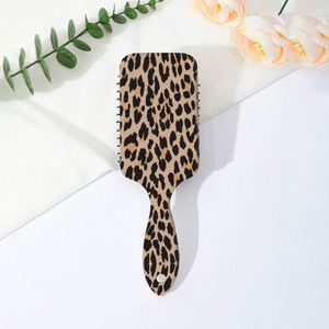 Peigne en plastique à imprimé léopard avec coussin d'air, poignée en acier antistatique, brosse à cheveux en nylon pour tous types de cheveux - Product Image 5