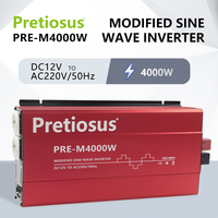 Pretiosus onduleur USB 4000watt 4kw onduleur à onde sinusoïdale modifiée onduleur convertisseur intelligent Dc12v 24v à Ac220v 50Hz 60Hz