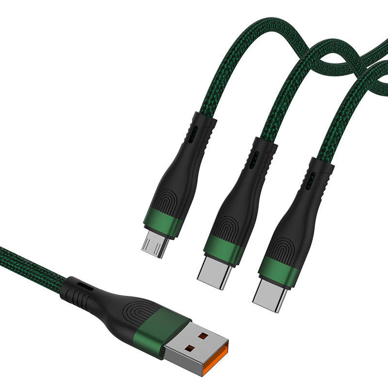 Green 3 in 1 USB cable