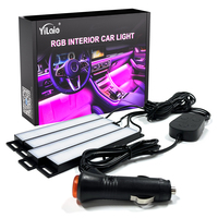 Kit d'éclairage intérieur de voiture YiLaie à LED multicolores avec mode DIY via application, synchronisation musicale, ruban adhésif double face 3M, DC 12V/5V