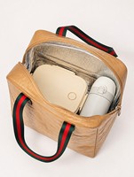 Sac à lunch en papier kraft écologique isolé avec doublure en aluminium, imperméable, résistant à l'huile, préservant la chaleur, portable et sûr pour les aliments