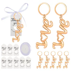 Hot Sale Prime Keychain Bottle Openers Gold Love Key Chain Wedding Souvenir Giveaway Gifts