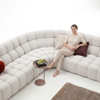 Modernes Luxus-Stoffsofa-Set mit Massivholzrahmen Modulares L-förmiges Schlafsofa für Apartment Wohnzimmer Fitnessraum Keller Hotel