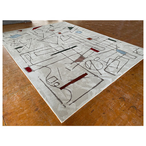 Alfombra acrílica con diseño moderno personalizado, alfombra con diseño geométrico y respaldo de látex para dormitorio y habitación de hotel - Product Image 1